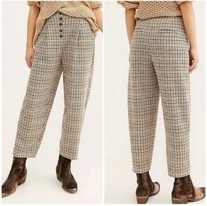 FREE PEOPLE Posey houndstooth plaid pants